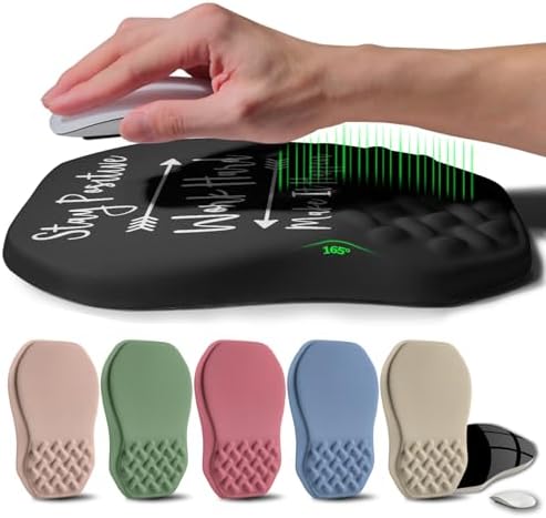 Ergonomic Raised Mouse Pad Wrist Support with Bilateral Slope Memory Foam Mousepad for Wrist Rest and Carpal Tunnel Pain Relief 11.8x7.9〃Inspirational Quotes