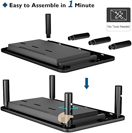 BONTEC 1 Pack Adjustable Monitor Stand Riser with Drawer, Supports 44lbs