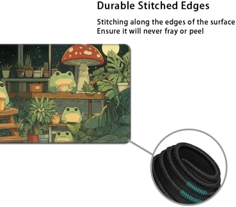 Desk Mat, Large Gaming Mouse Pad with Wrist Rest, 4 in1 XXL Mouse pad+Keyboard Wrist Rest+Mouse Pad Wrist Support+Cup Coaster Set, Ergonomic Desk Pad for Home Office,Cute Frog