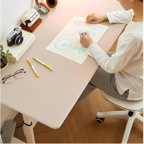 Bloss Extra Large Leather Desk Mat 47.2" x 24" Non-Slip Dressing Table Cover Protector, Waterproof Student Study Desk Mat, PU Leather Computer Writing Desk Pad for Home Office and Decor - Beige