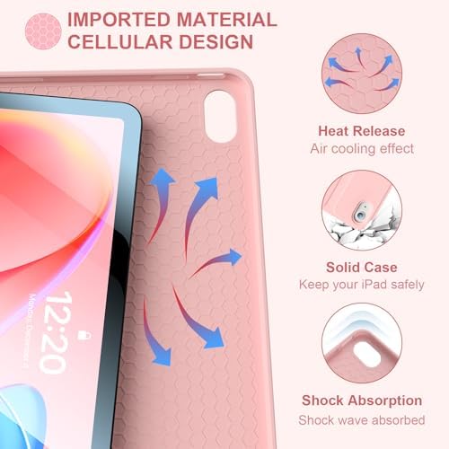 for iPad 11th 10th Generation Case with Keyboard(10.9", 2022) 7 Colors Backlight Wireless Magnetically Detachable Rechargeable BT Keyboard with Pencil Holder for New iPad 10th Gen 2022 (Pink)