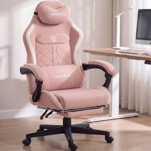 Big and Tall Gaming Chair with Footrest for Adults, Fabric