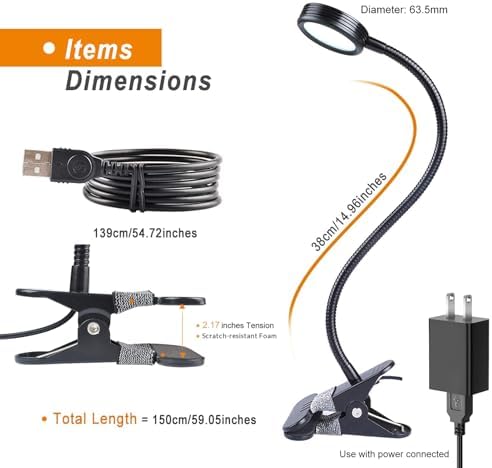 LEPOWER Clip on Light, Book Reading Lamp for Desk, Bed Headboard and Dorm