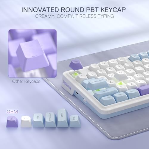 Redragon K673 PRO Wireless 81-Key RGB Gasket Gaming Keyboard, Scroll Knob