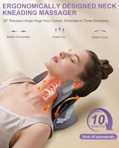 Upgraded Neck Massager Pillow with Heat, 3 Modes & 3 Intensities