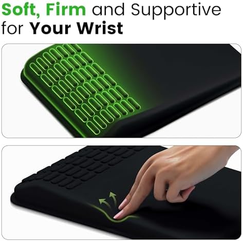 MEKASS Mouse Pad with Wrist Rest, Ergonomic Slope Mousepad for Carpal Tunnel Pain Relief, Memory Foam Desk Computer Wrist Support Mouse Pad with for Office Home (Dark Gray)
