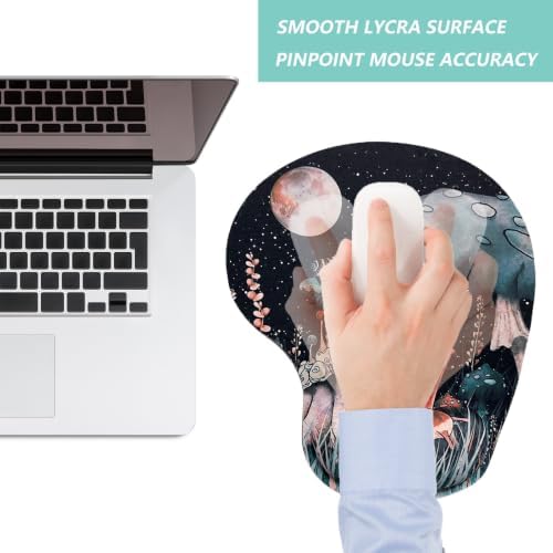 Mouse Pad with Wrist Support, Ergonomic Mouse Pads with Memory Foam Wrist Rest, Easy Typing Pain Relief, Comfortable Home Office Computer Wrist Support Pads for Working Studying Gaming, Snail