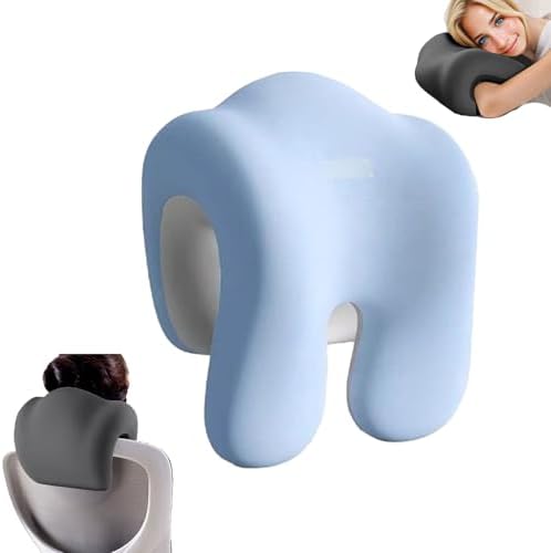BLOWEST Extra Firm Office Chair Headrest Attachment – Ergonomic Adjustable Neck Support Pillow for Desk Chairs, Universal Fit for High Back Executive Chairs (Sky Blue)