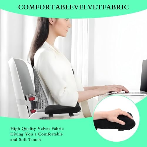 2 pcs Ergonomic Office Chair Arm Pads, Memory Foam Armrest Pads for Office Chair Gaming Chair Arm Rest Covers for Desk Chair, Armrest Cushions for Elbow Pressure Relief
