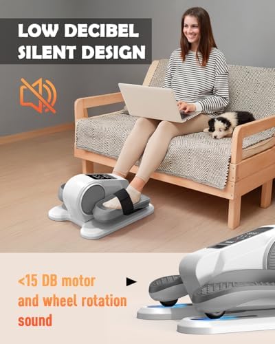 Yagud Under Desk Machine, Electric Elliptical Leg Exerciser for Senior, 13 Adjustable Speeds Quiet and Portable Seated Pedal Exerciser for Training with Remote Control
