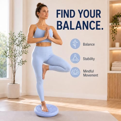 Hanstuten Wobble Seat Cushion Balance Disc - Rubber Wiggle Seat for Active Sitting, Office Desk Chair, and Core Strength Training
