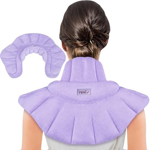 REVIX Microwavable Heating Pad for Neck, Weighted Moist Heat Shoulder Wrap