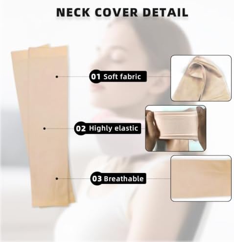 4 Piece Cervical Support Sleeve, Breathable Dustproof Cervical Support Sleeve, Elastic Soft Neck Brace Covers - For Men and Women, Suitable for Sleep Work Daily Use (Skin)