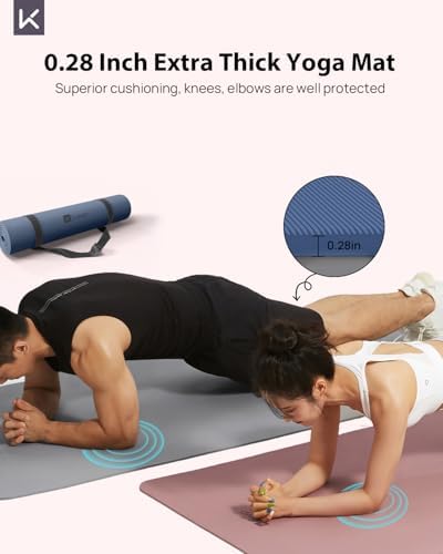 KEEP Extra Wide Yoga Mat, 7mm Thick 72" x 32" Exercise Mat