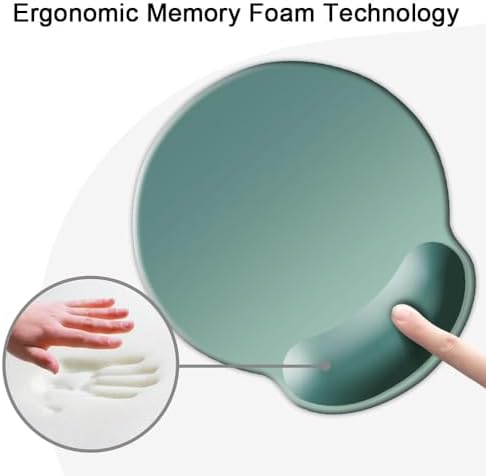 DOOKE ErgoComfort Wrist Rest Mouse Pad-Ergonomic Office Mousepad with Wrist Support-Non-Slip, Design Desk Accessories Mat for Home&Game Decor Bistro Green