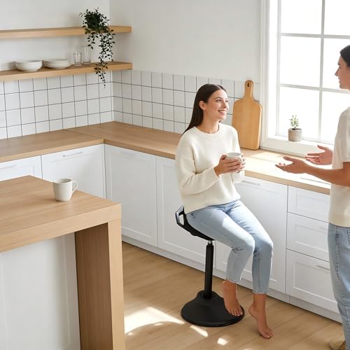 Standing Desk Chair, Adjustable Ergonomic Standing Stool, Swivel Sitting Balance Chair, Anti-Slip Bottom Pad