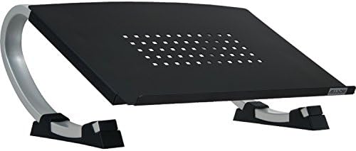 Allsop Redmond Adjustable Laptop Stand, Vented Curved Sturdy Metal Ergonomic Riser, Black (ASP30498)