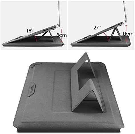 HoYiXi 15 16 Inch Laptop Sleeve Case Leather Bag for MacBook Pro 16 2021 & 2019/ASUS Vivobook 15/Huawei MateBook D15/HP 15.6" PC/MacBook Pro 15/Surface Laptop 3/Dell Inspiron 15/IdeaPad, Gray