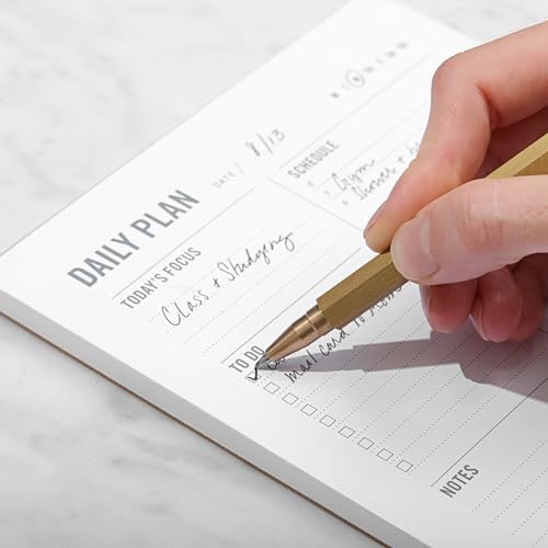 Daily Planner Notepad with Hourly Schedule - ADHD Planner, Time Block Planning Pad, Desktop To Do List, College Supplies - 6 x 9” - 50 Undated Sheets (Pack of 2)