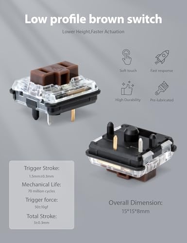 YIVU Unibody Split Mechanical Keyboard, 36 Keys Ortholinear Ergonomic 40% Layout, Hot Swappable Programmable Wired Gaming Keyboard with QMK/VIAL Support, for Mac/Windows/Linux, DIY Custom Coder Keypad