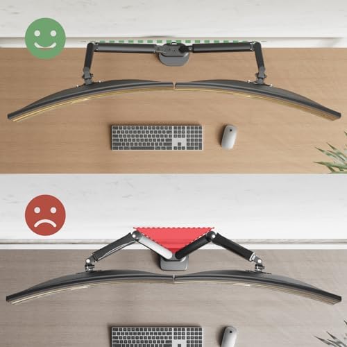 Dual Monitor Stand for Two Ultrawide 13"-34" Flat/Curved Computer Screens