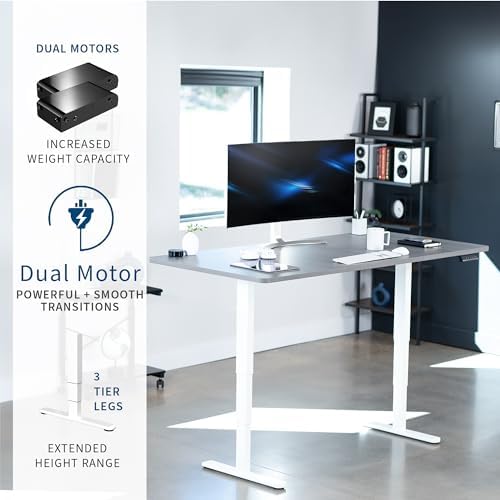 VIVO Dark Gray 71 x 36 in Standing Desk, DESK-KIT-2W7G-36