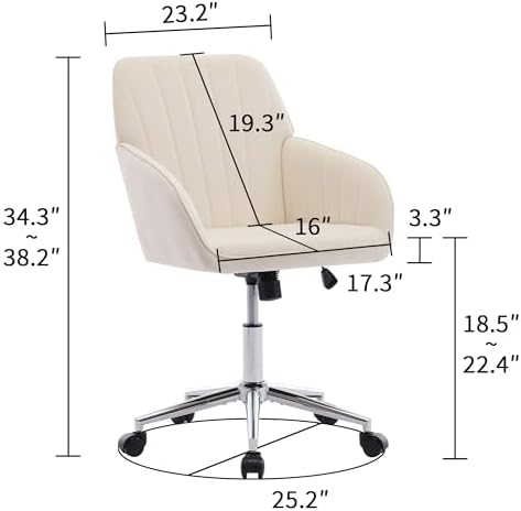 Ergonomic Home Office Desk Chair with Memory Foam Cushion, Silver Base