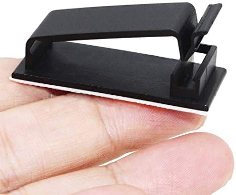 SOULWIT 50Pcs Self Adhesive Cable Management Clips - Black