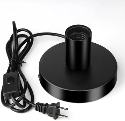 Table Lamp Base, E26/E27 Plug in Lamp Holder with Switch, Black