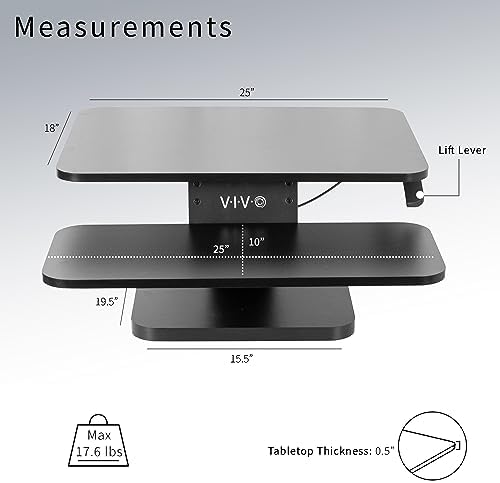 VIVO Black 25 in Standing Desk Converter, DESK-V001G