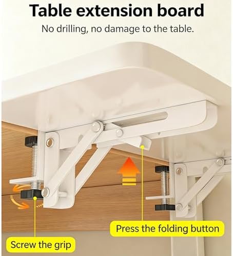 AWSAD Desk Extender Tray, Clamp-On Kitchen Table Extender Extension Baffle, Ergonomic Desk Extender, Countertop Gap Rack Suitable for Home Office Desktop Extension(17.5x25cm)