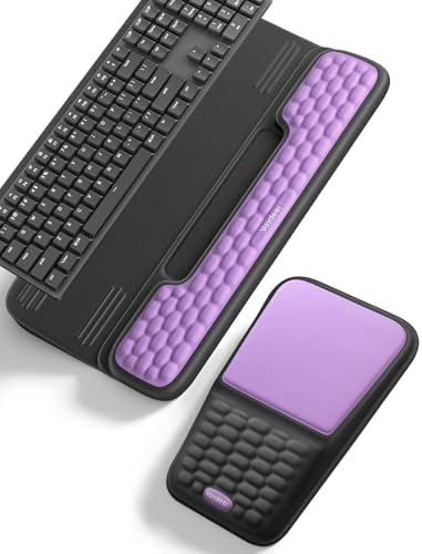 Vaydeer Keyboard Stand and Mouse Pad Set with Wrist Rest and Storage