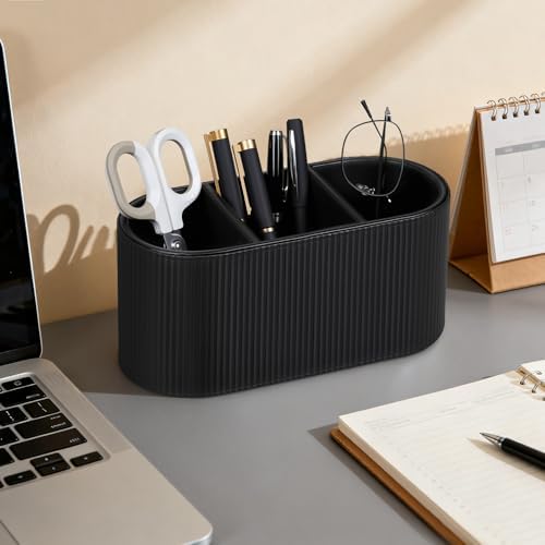Remote Control Holder Pen Pencil Holder Desk Organizer Caddy(Black)