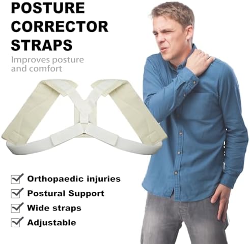 Posture Corrector Adjustable Compression Shoulder Support Strap for Upper Back, Kyphosis, Scoliosis, Hunchback – Clavicle & Fracture, Posture Straightening Belt for Men & Women (Small)