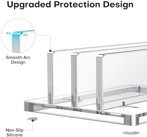 OMOTON Vertical Laptop Stand, Clear Acrylic Dual Holder for MacBook Gaming