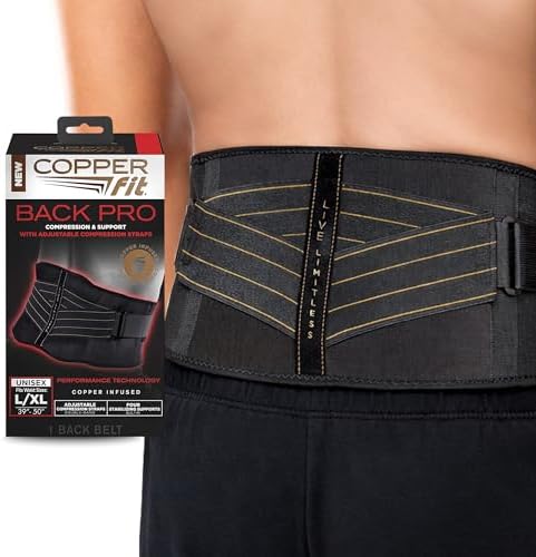 Copper Fit Advanced Back Pro Back Support, Black with Copper Trim, Small/Medium (CFBACK)