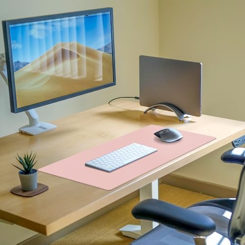 Leather Desk Pad Mat, Pink Desk Mat, 31.5" x 15.7"