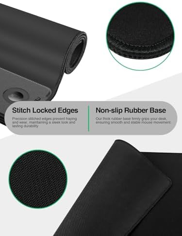 Mouse Pad with Magnetic Wireless Charging, Large Desk Mat, Non-Slip Mouse Mat, Keyboard Pad for Gaming, Desk, Office, PC