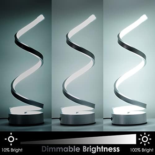 NUÜR Table Lamps for Living Room Set of 2, Silver Dimmable LED Lamp, Small Bedside Lamps, Nightstand Lamp for Bedroom Office Home Living Room