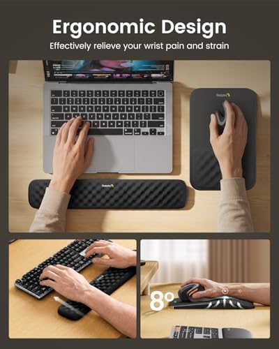 ProtoArc KMP50 Ergonomic Mouse Pad with Wrist Rest, Lycra Surface, Black