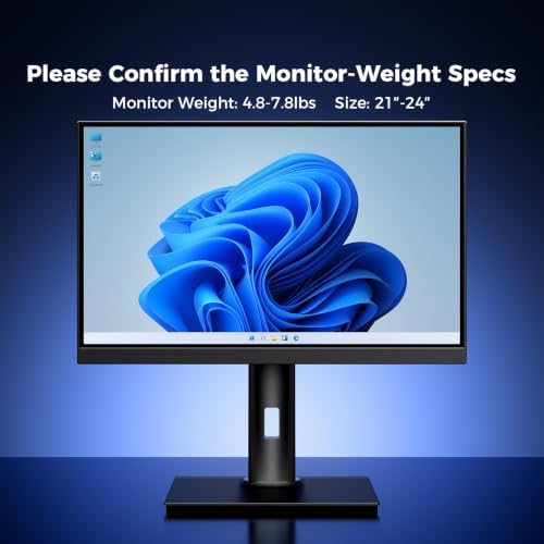Single VESA Monitor Stand for Monitor Weight 4.8-7.8 lb, 21-24″