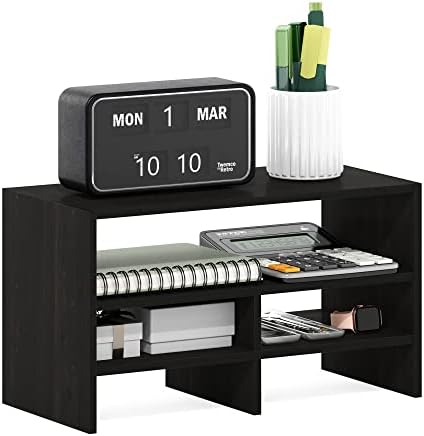Furinno Hermite Desk Top Organizing Shelf Bookcase, Espresso