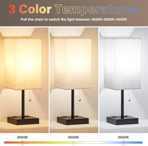 Fenmzee Bedside Lamp for Bedroom Set of 2 - Table Lamp for Nightstand