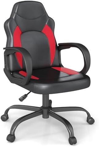 Comfy Gaming Chair, High‑Back Computer Video Game Chair, Red