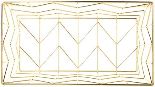 U Brands Hanging File Desk Organizer, Wire Metal, Gold Finish, 8.5" x 11'