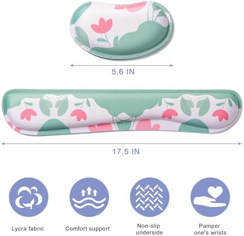 Keyboard Wrist Rest,Ergonomic Wrist Support for Keyboard,Flowers Style