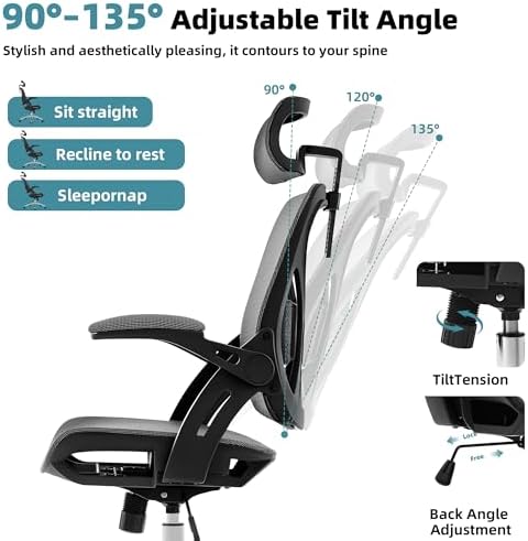 Executive Office Chairs Gaming Chairs with Headrest Lumbar,Grey