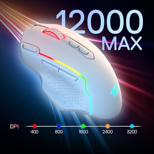 Redragon M810 MAX Wireless RGB Gaming Mouse 12000 DPI Remapping Keys