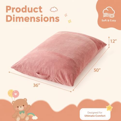 HUGHEAVEN Comfy 3-in-1 Kids Bean Bag Chair, Removable Cover Floor Chair