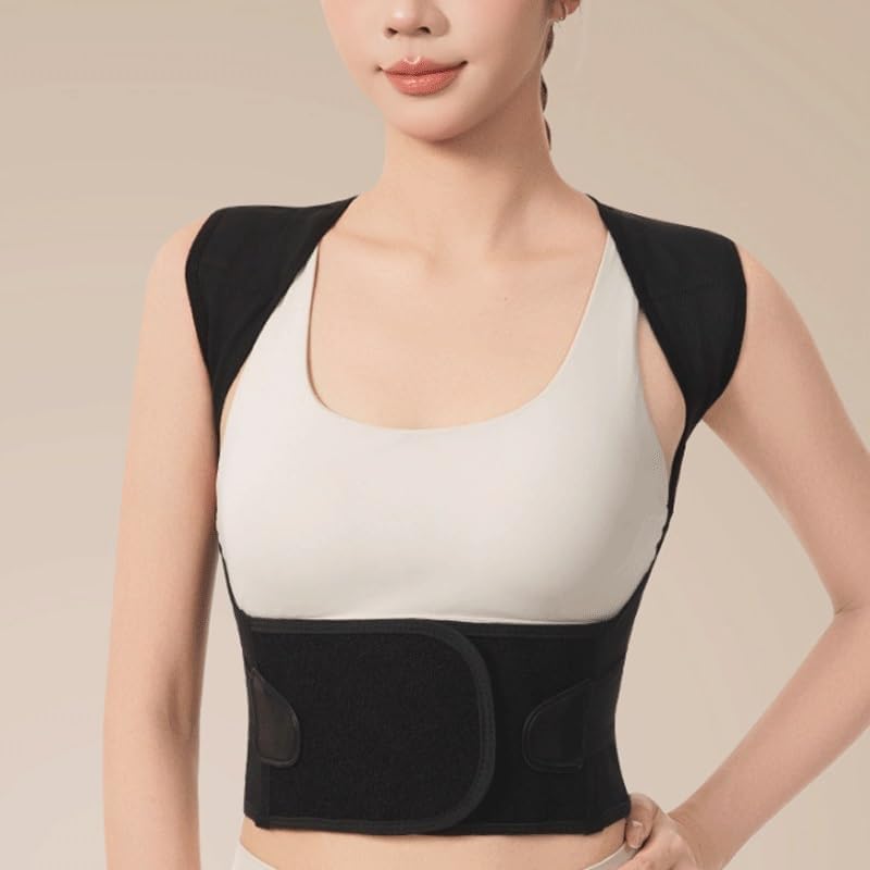 Shoulder Opening Breathable Invisible Protective Belt Unisex Posture Correction (D,Small)